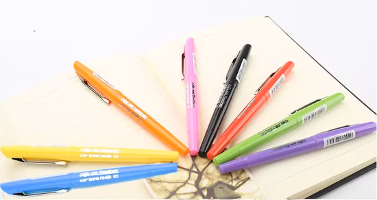 Stationery Wholesale Snowhtie Felt Pen Metal Clip Fineliner Tips, Red Color, 12CT, Classical Pens