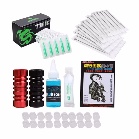 Complete Professional Tattoo Kit Rotary Tattoo Machines Gun Kits for Body Art