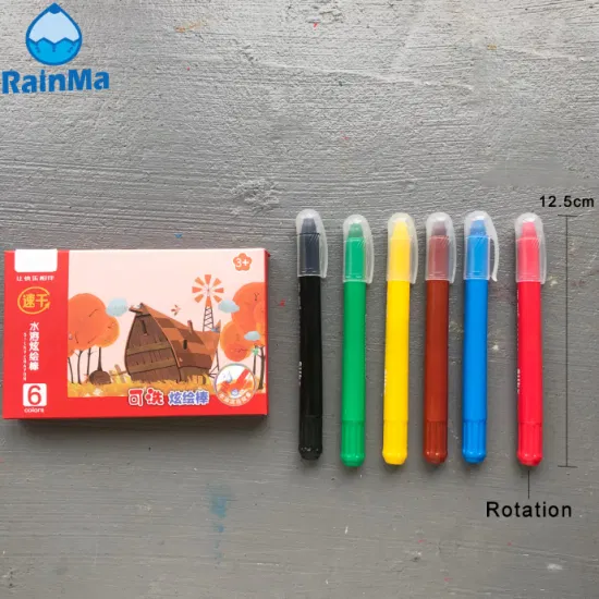 Gel lavable sedoso Wex Crayon 6 colores para niños, crayones de pintura con secado rápido