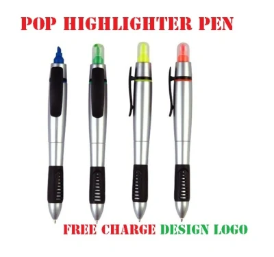 Bolígrafo resaltador multicolor con logotipo impreso (2054B), bolígrafo resaltador de regalo promocional