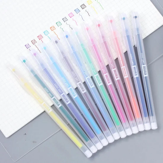 Bolígrafo de gel de color macarrón para estudiantes, suministros de papelería, tinta negra de bolígrafo de 0,5mm