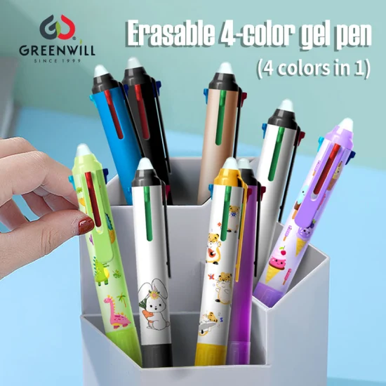 Bolígrafo de gel Greenwill promocional Bolígrafo de tinta retráctil multicolor (KP19001)