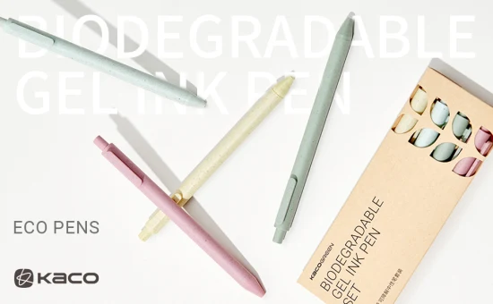 Kaco Pure Eco Friendly Gel Ink Pens retráctil lindo pluma 0,5 mm punta fina multi