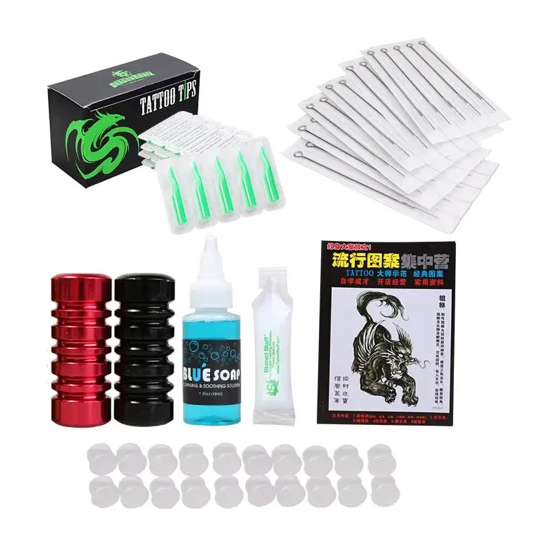 Kit de tatuaje profesional completo, máquinas de tatuaje rotativas, kits de pistola para arte corporal